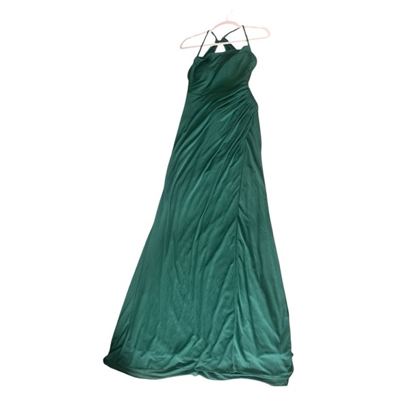 Azazie Deep Green Backless Gown - Picture 4 of 7